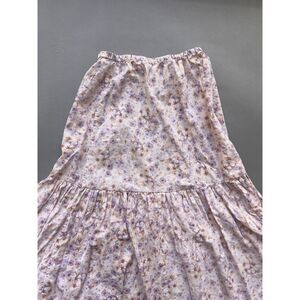 Fairycore cottagecore linen and cotton floral whimsical pastel skirt coquette XS